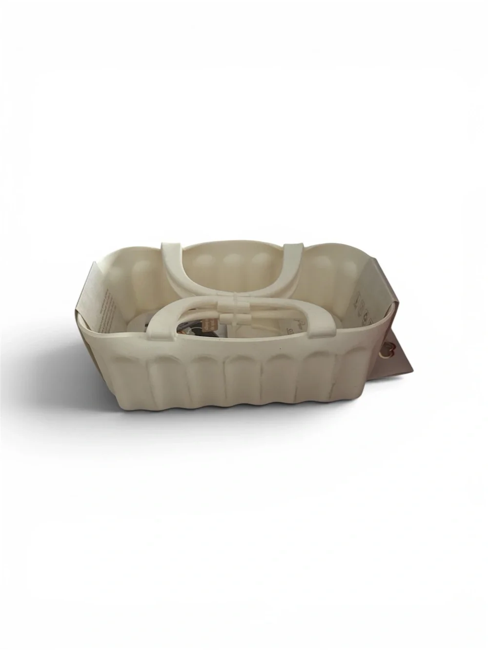 Double Compartment Plastic Fry Basket in White